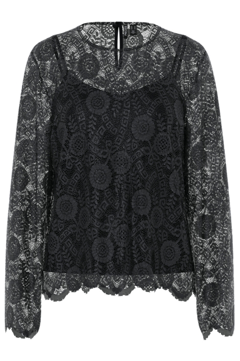 Pieces pcolline ls lace o-neck top wvn noo